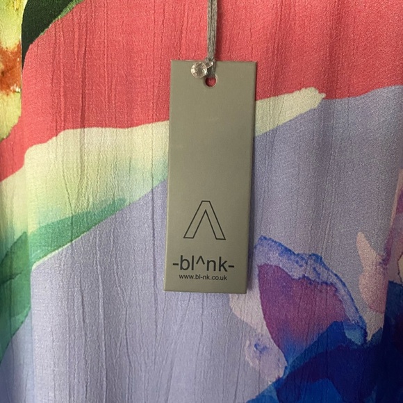 BL^NK LONDON X ANTHRO Ashleigh Trapeze Watercolor Floral Midi Dress Size XS - Picture 10 of 12